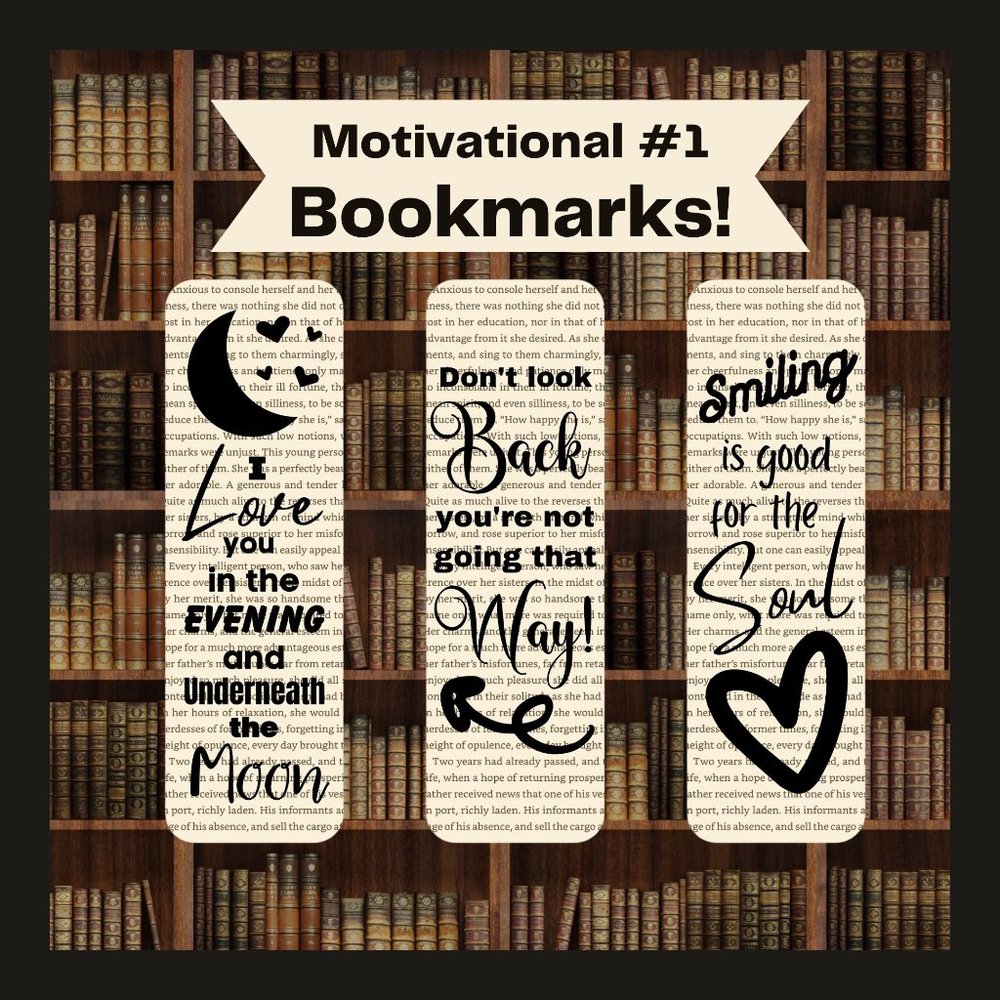 * Motivational Quotes Bookmark Set, Bookish